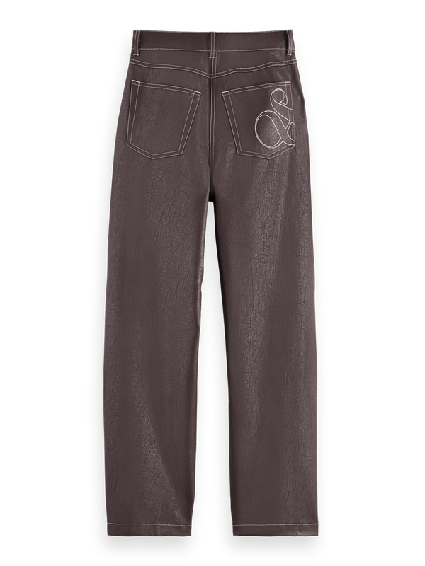 Aurora Faux Leather High Rise Straight Leg Pant
