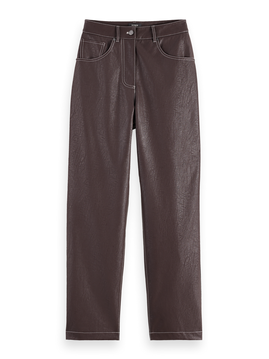 Aurora Faux Leather High Rise Straight Leg Pant