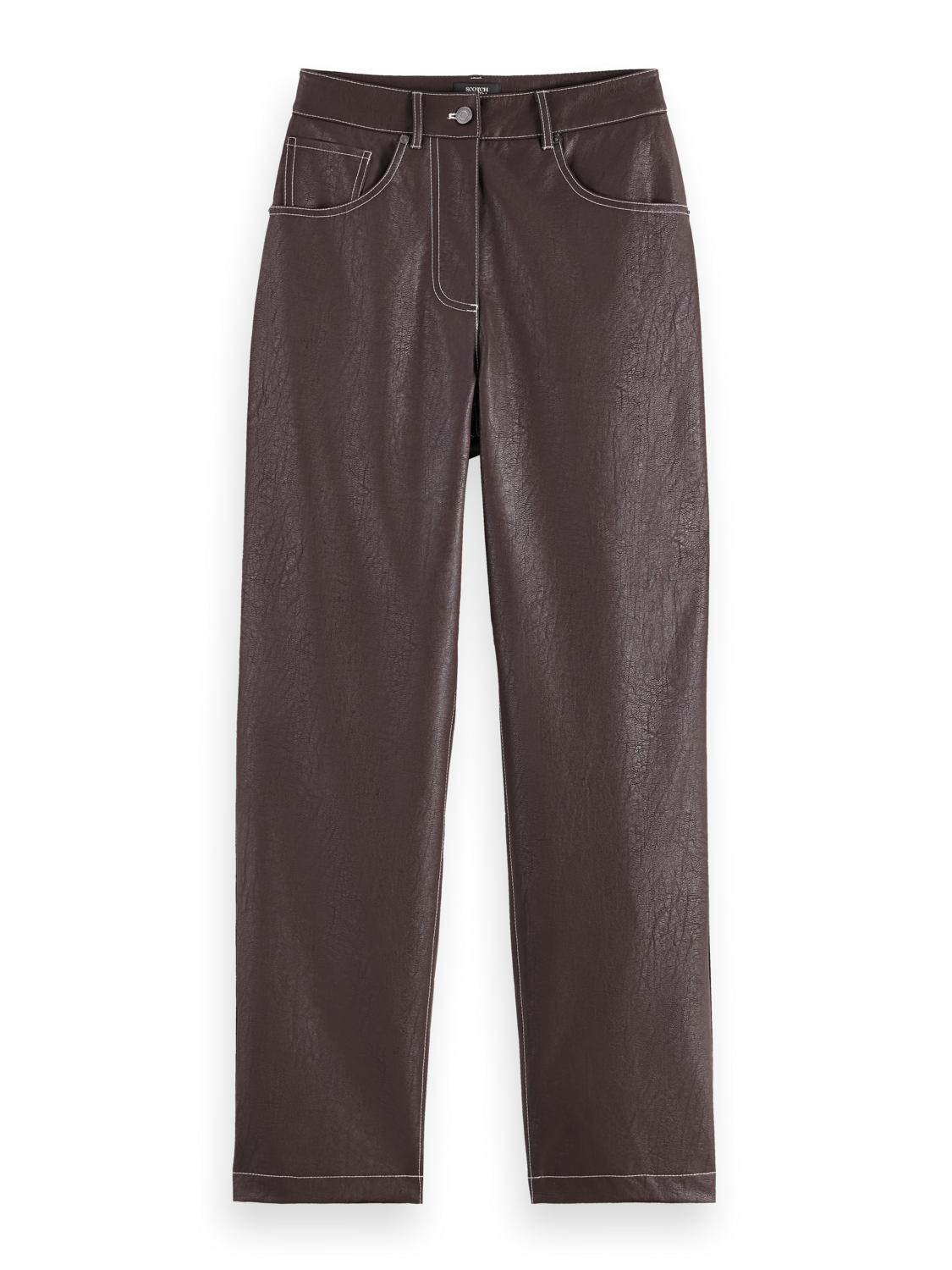 Aurora Faux Leather High Rise Straight Leg Pant