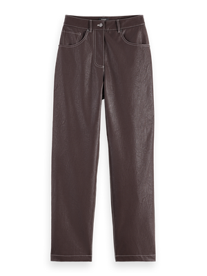 Aurora Faux Leather High Rise Straight Leg Pant