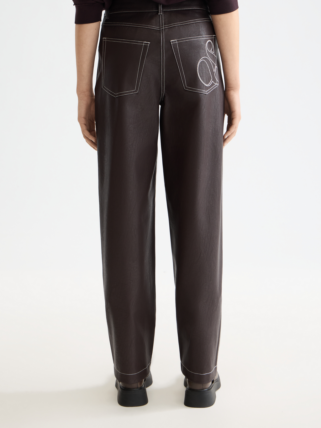 Aurora Faux Leather High Rise Straight Leg Pant