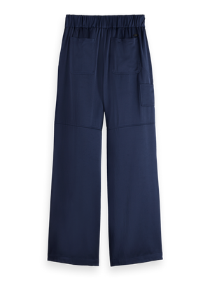 Noa - high rise wide leg pull on satin pant