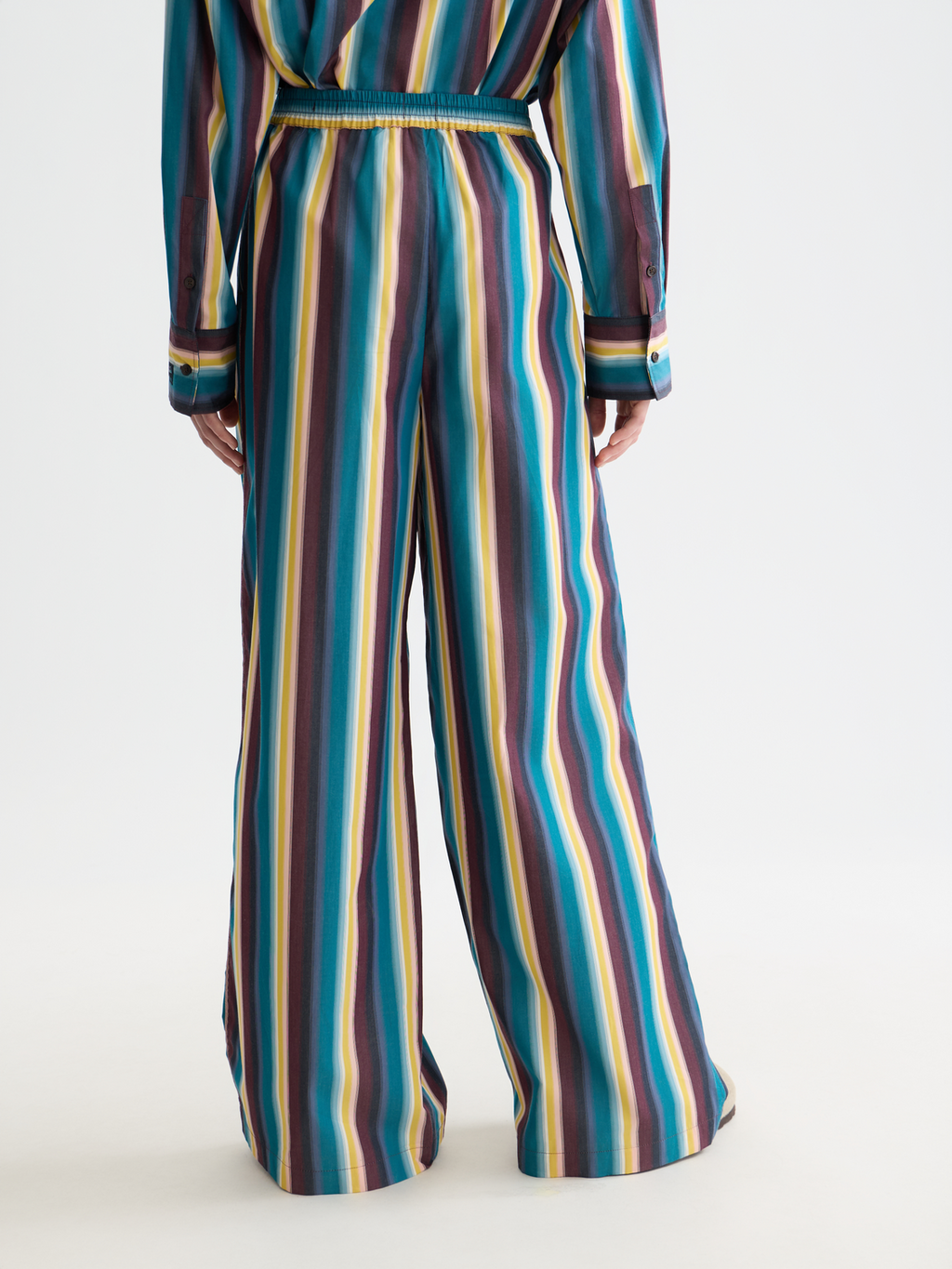 Eleni - High Rise Wide Leg Striped Pants