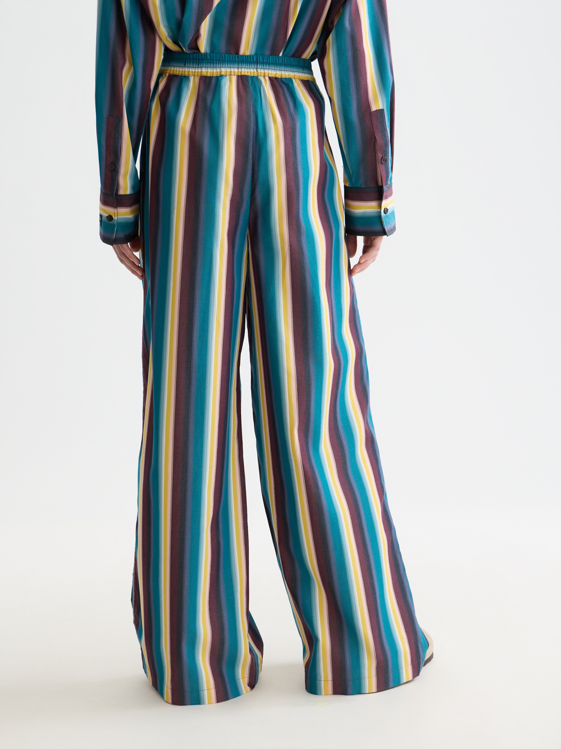 Eleni - High Rise Wide Leg Striped Pants