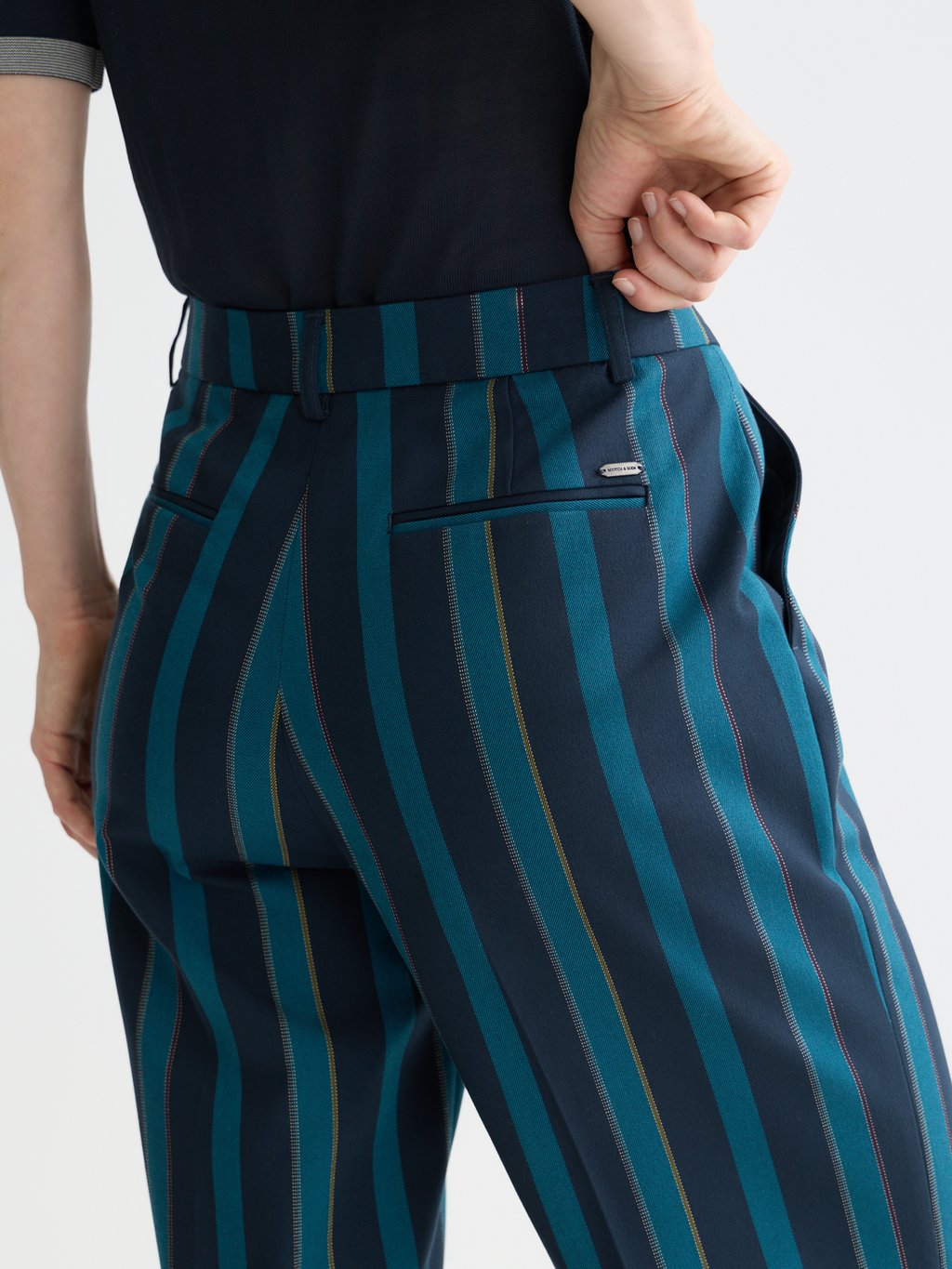 Edie - High Rise Wide Leg Blanket Stripe Pants