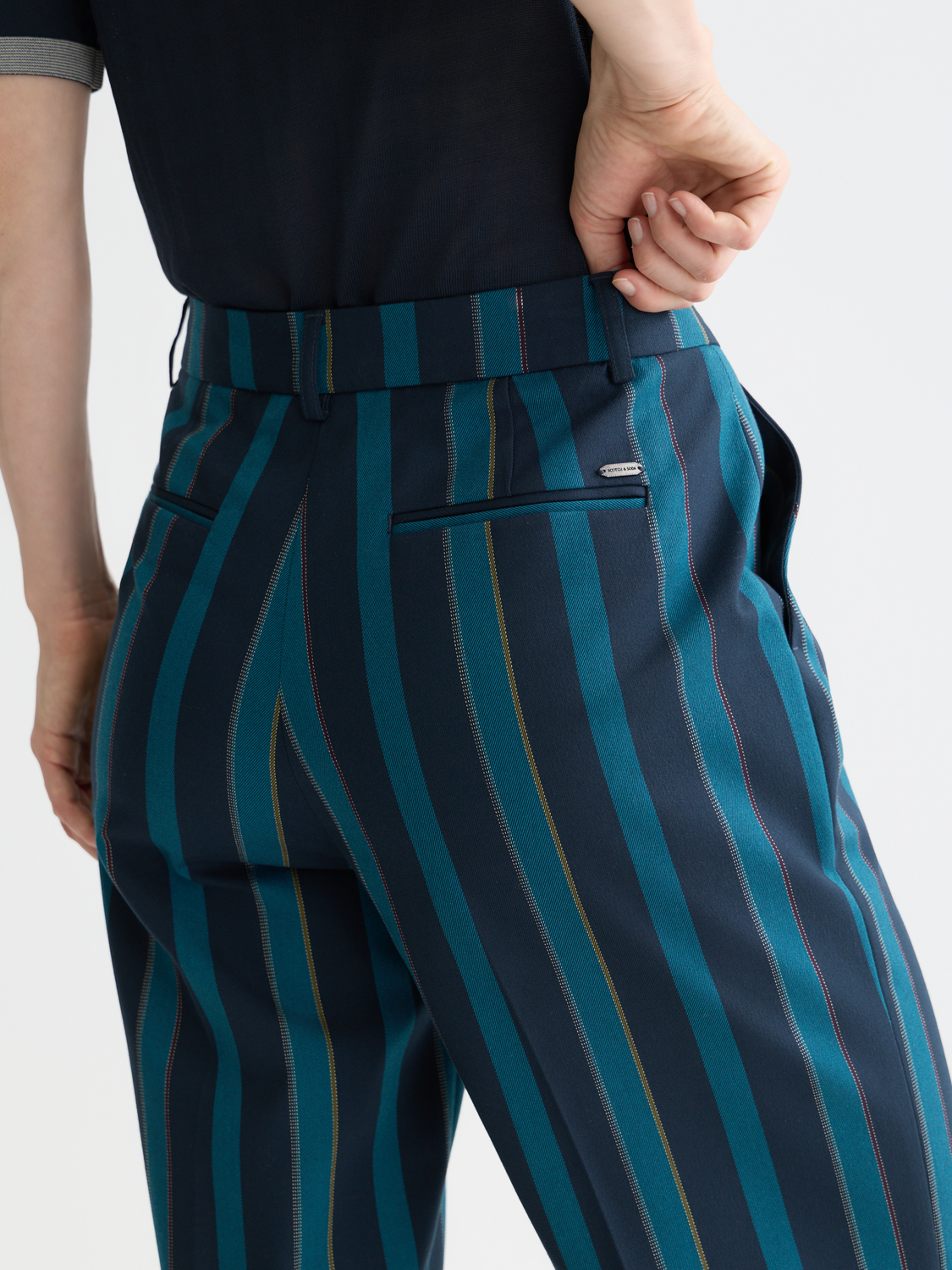 Edie - High Rise Wide Leg Blanket Stripe Pants