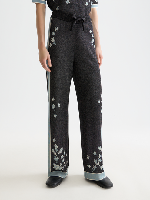 Pantalon en maille jacquard