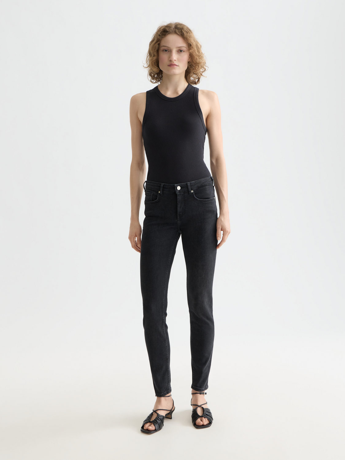 Core Bohemienne Mid Rise Skinny Jeans - Black Coast