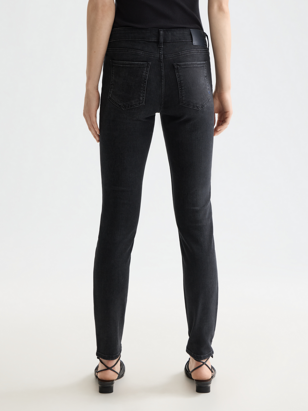 Core Bohemienne Mid Rise Skinny Jeans - Black Coast