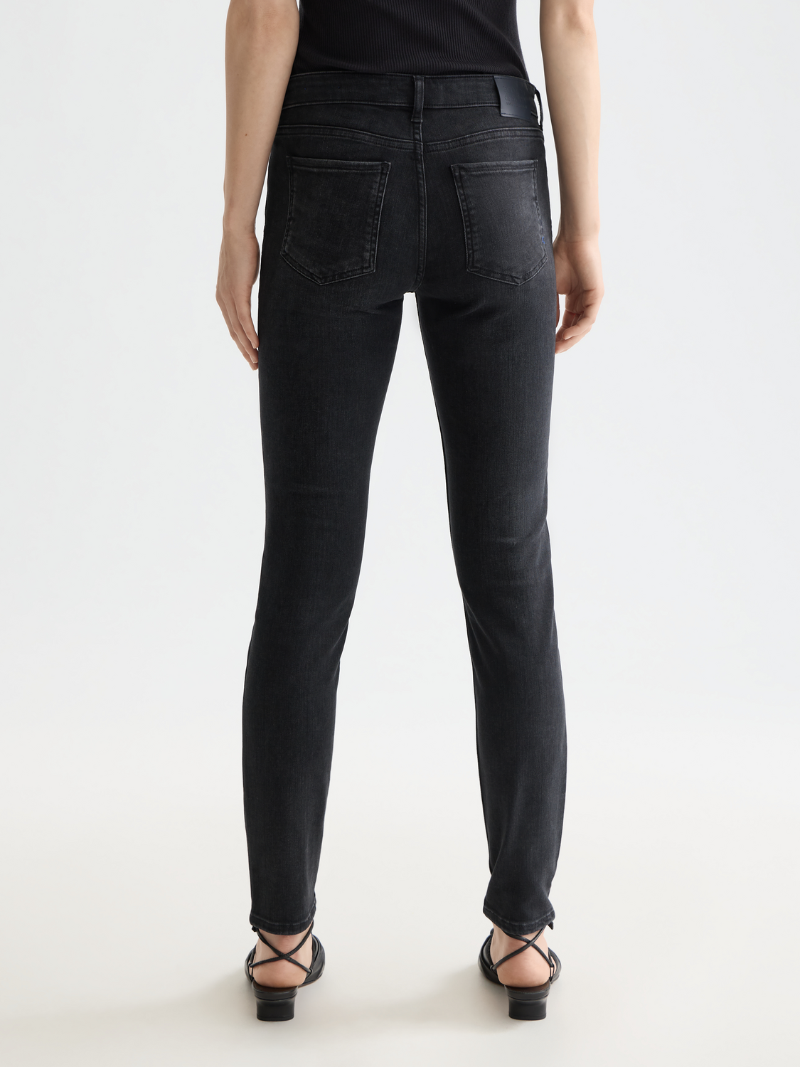 Core Bohemienne Mid Rise Skinny Jeans - Black Coast