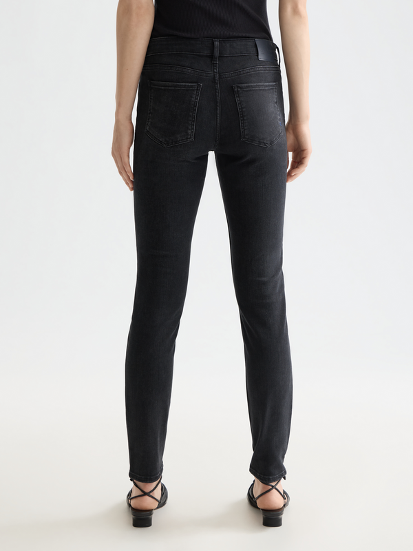 Essentials —  Bohemienne Mid Rise Skinny Jeans - Black Coast