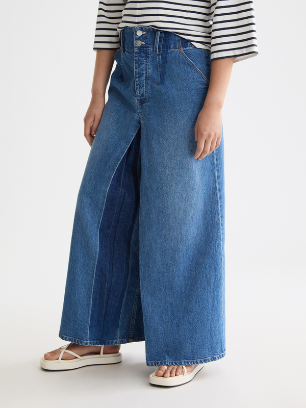 The Wave Custom Cropped Wide Leg Jeans — Kunst von Herzen