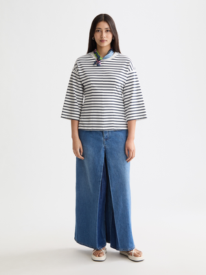 The Wave Custom Cropped Wide Leg Jeans — Kunst von Herzen