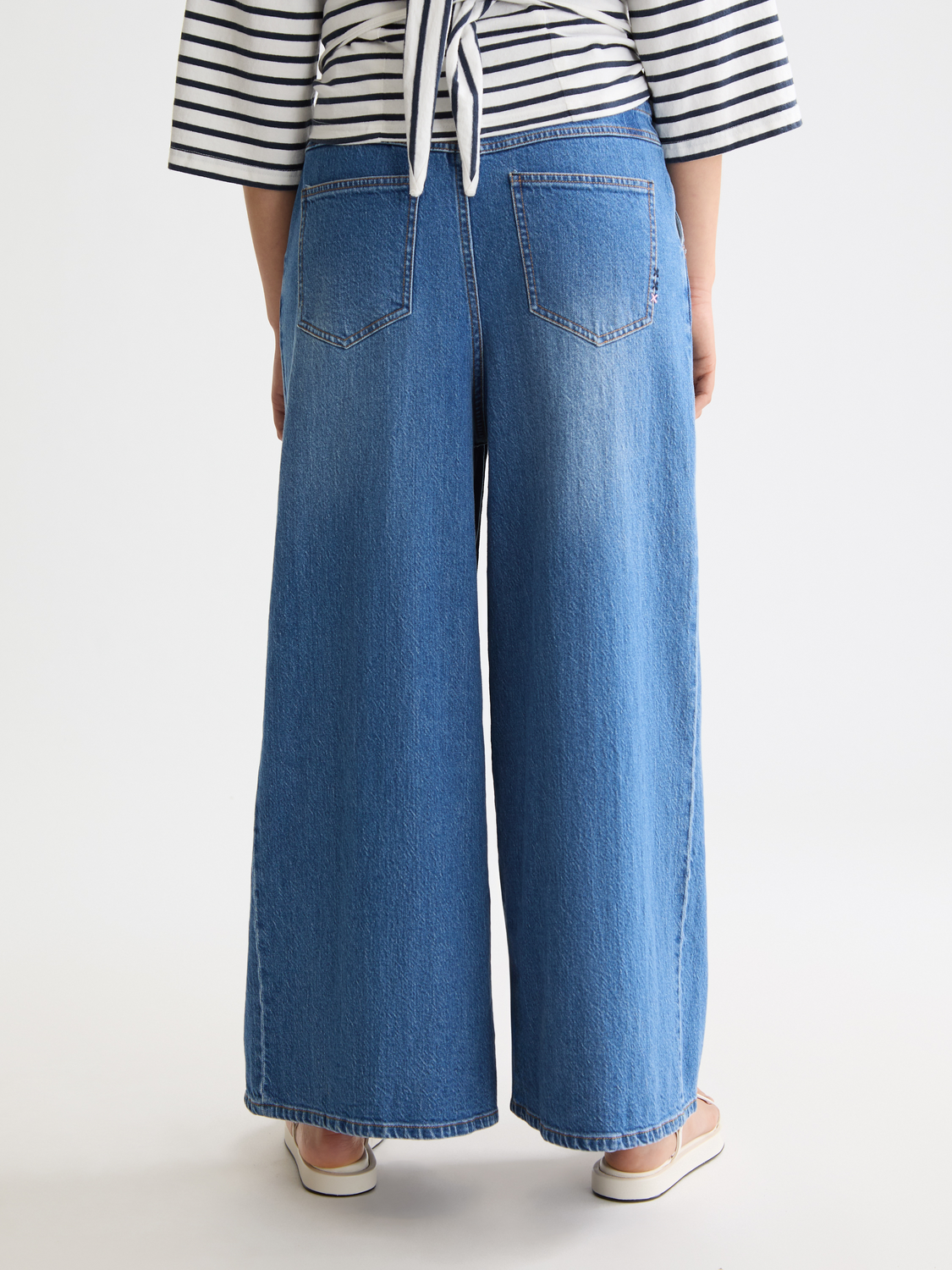 The Wave Custom Cropped Wide Leg Jeans — Art From The Heart