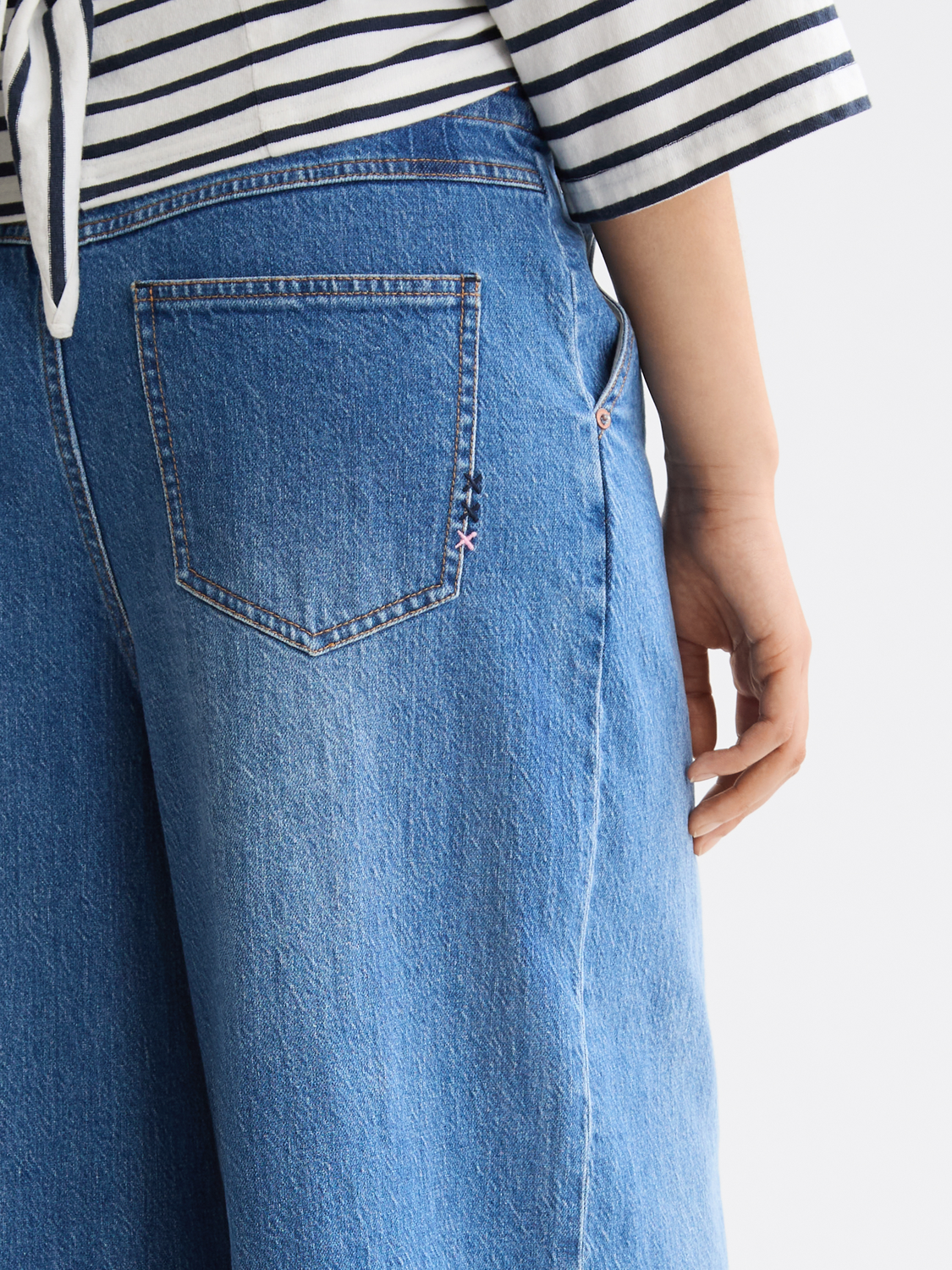 The Wave Custom Cropped Wide Leg Jeans — Art From The Heart