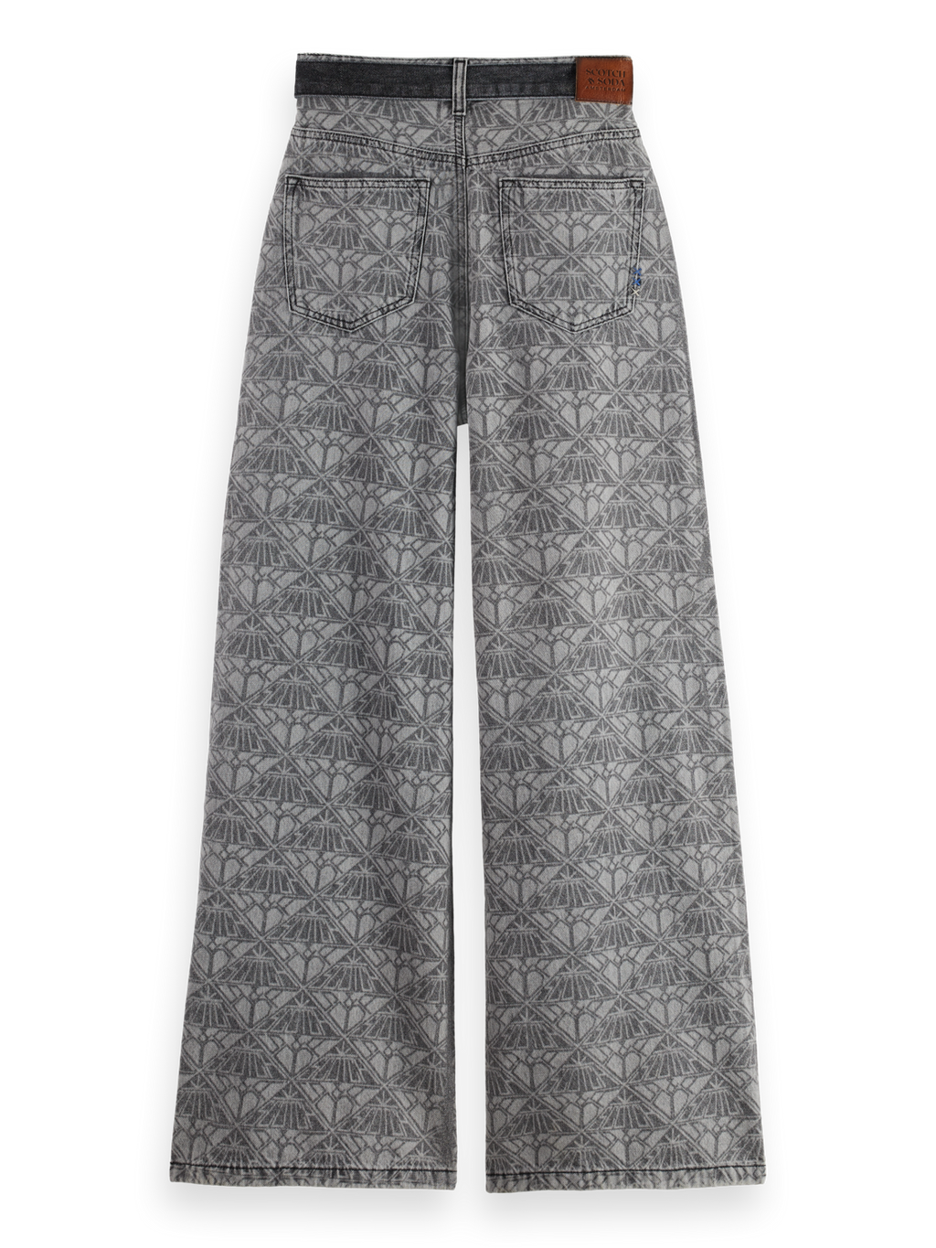 The Wave Wide Jeans — Monogram Black
