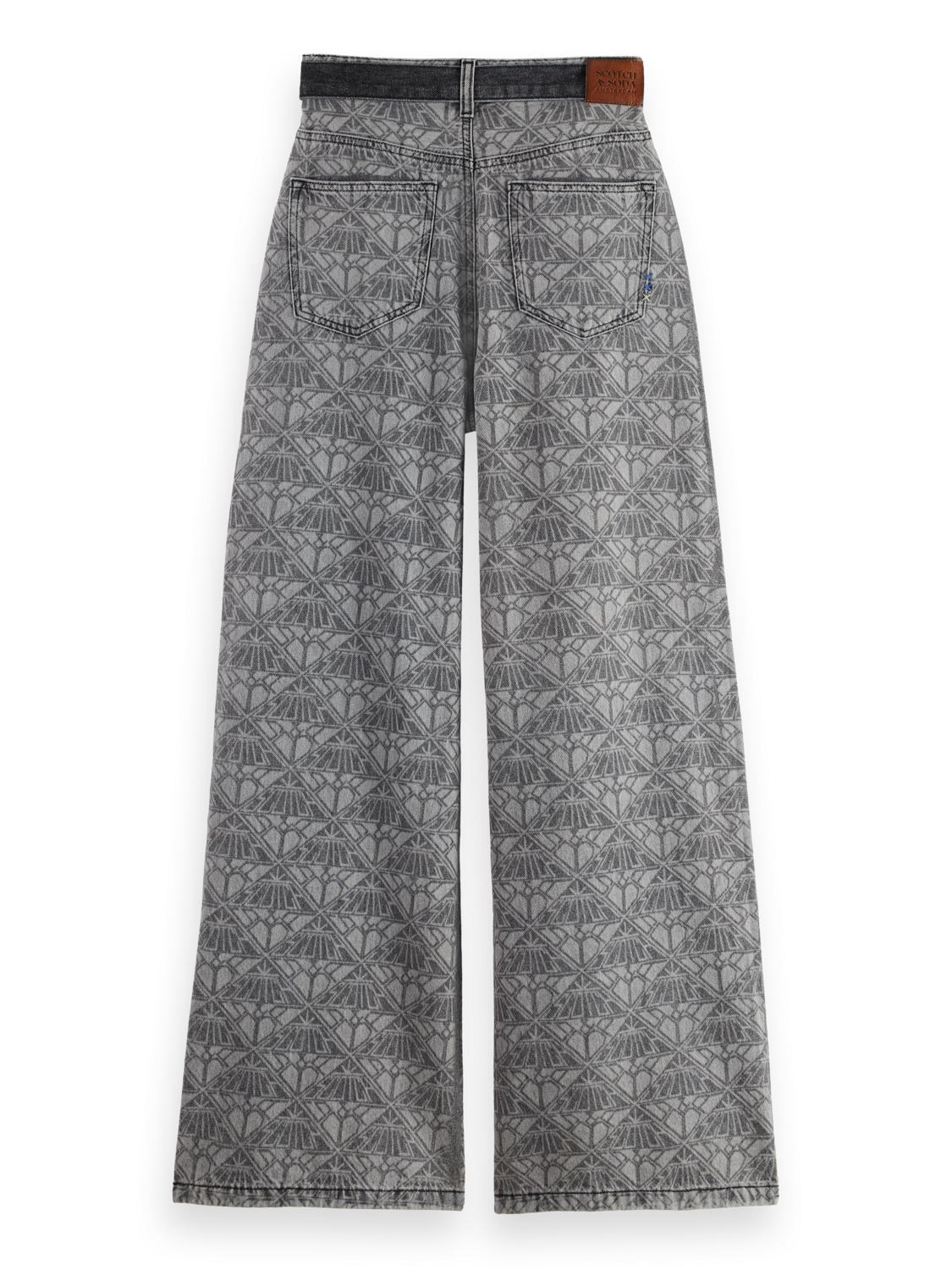 The Wave Wide Jeans — Monogram Black