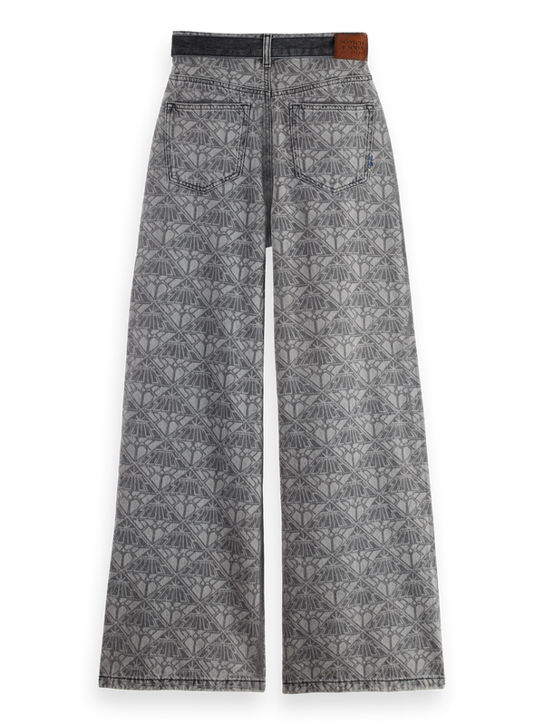 The Wave Wide Jeans — Monogram Black