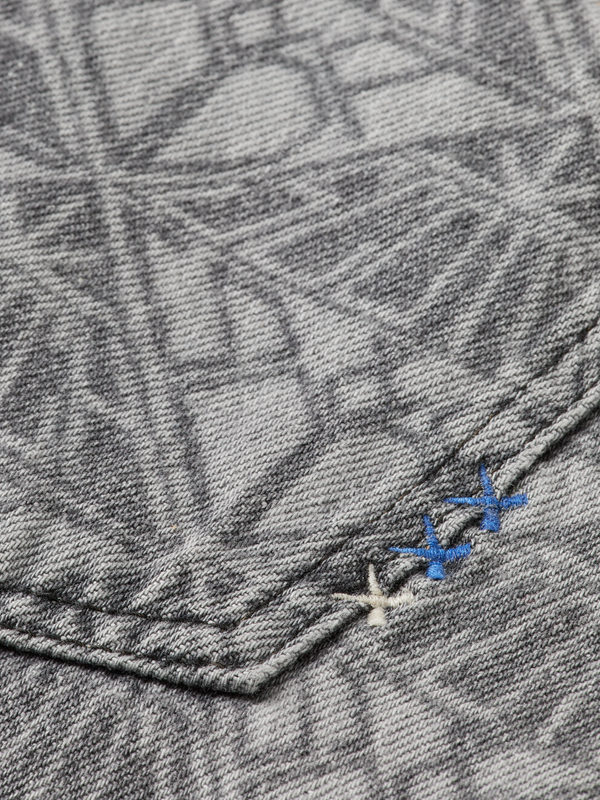 The Wave Wide Jeans — Monogram Black