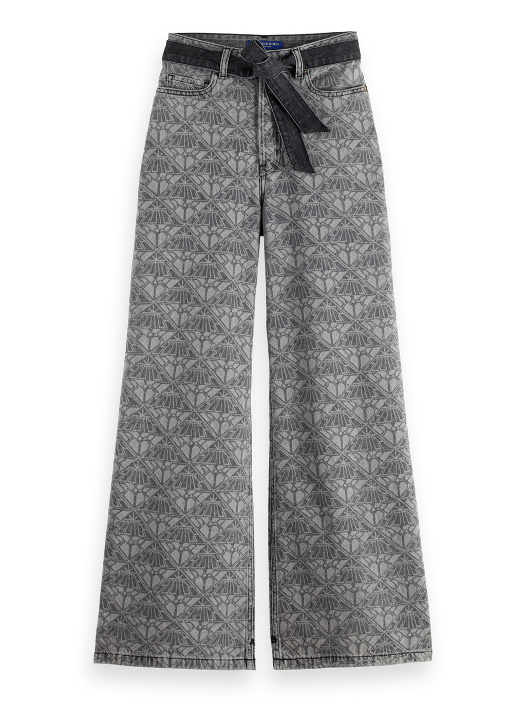 The Wave Wide Jeans — Monogram Black