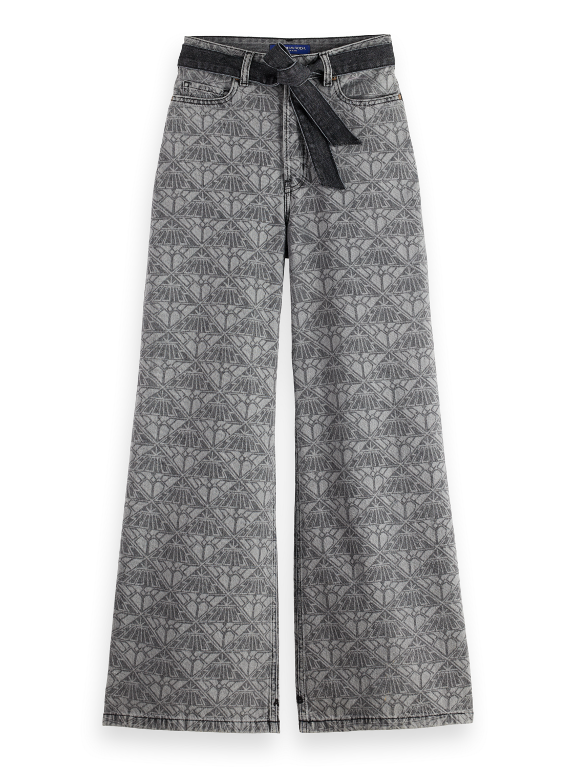 The Wave Wide Jeans — Monogram Black