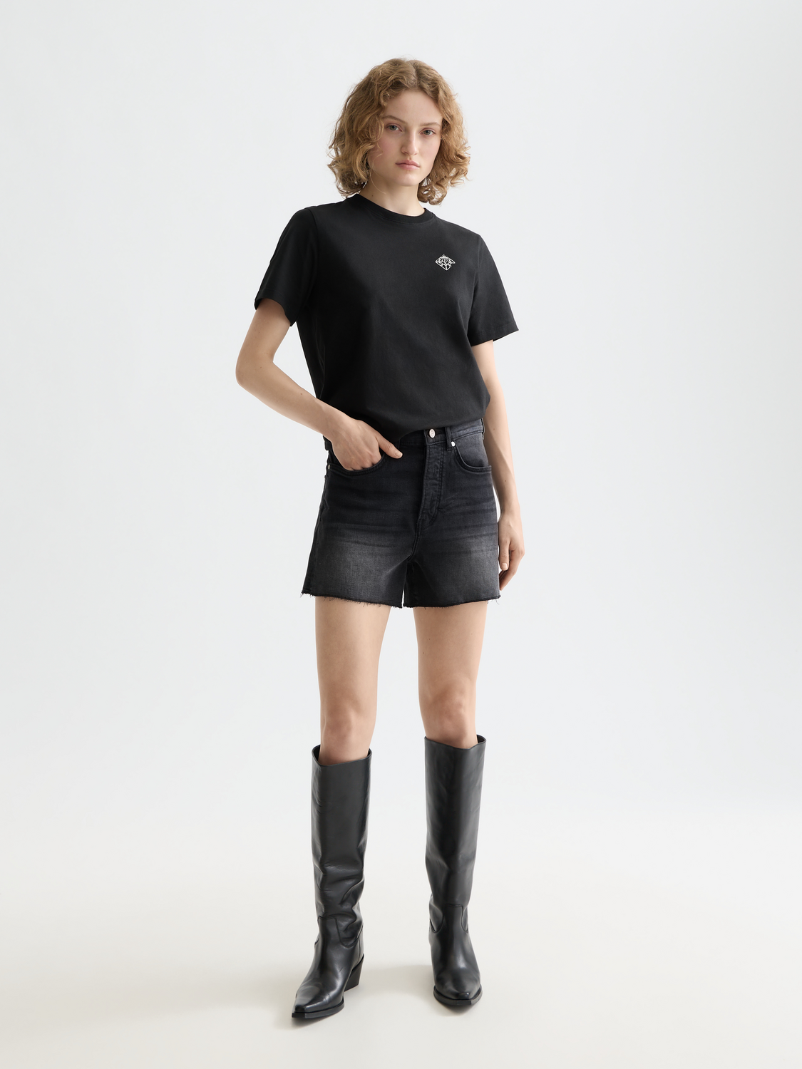Core The Ray Cut Off Denim Short - Black Night