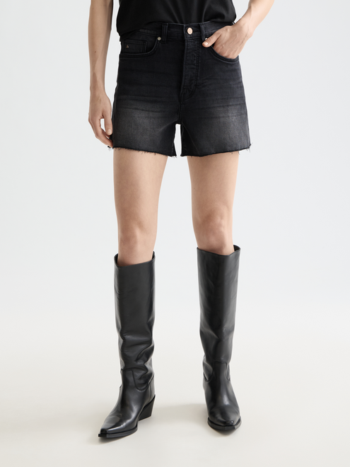 Core The Ray Cut Off Denim Short – Black Night