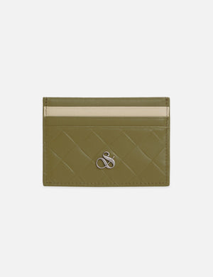 Two-Tone Leather Logo Cardholder