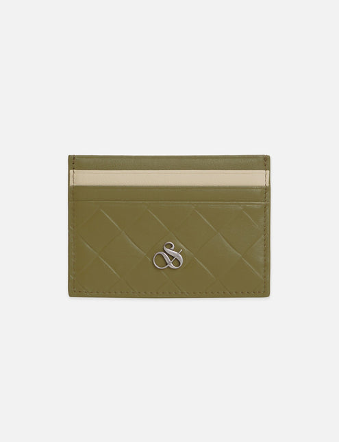 Two-Tone Leather Logo Cardholder
