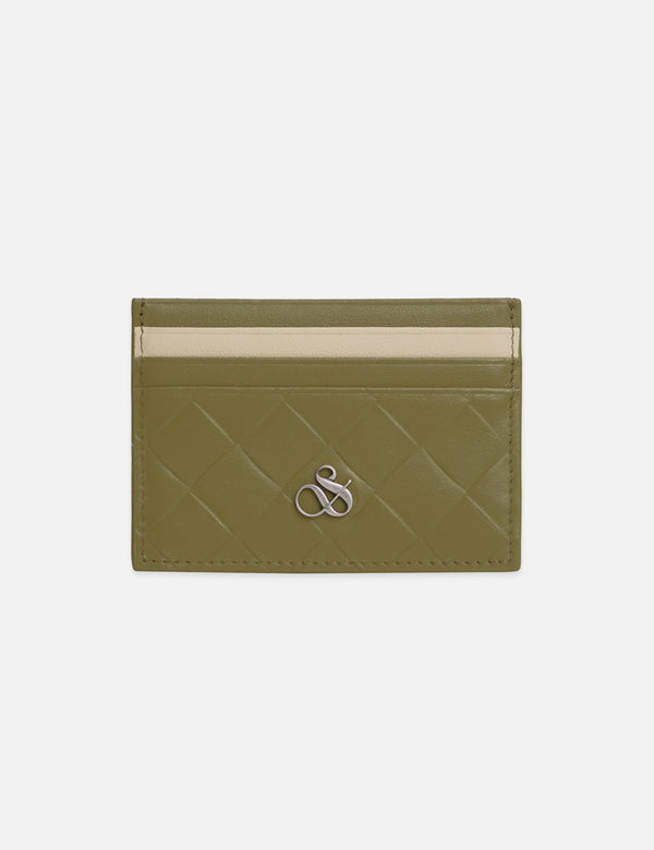 Two-Tone Leather Logo Cardholder