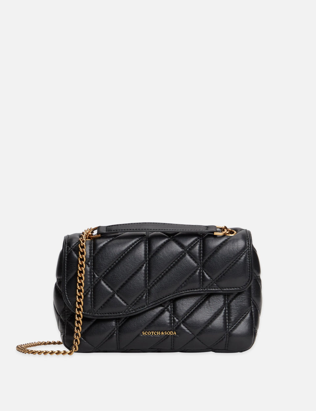 Faux Leather Chain Strap Crossbody
