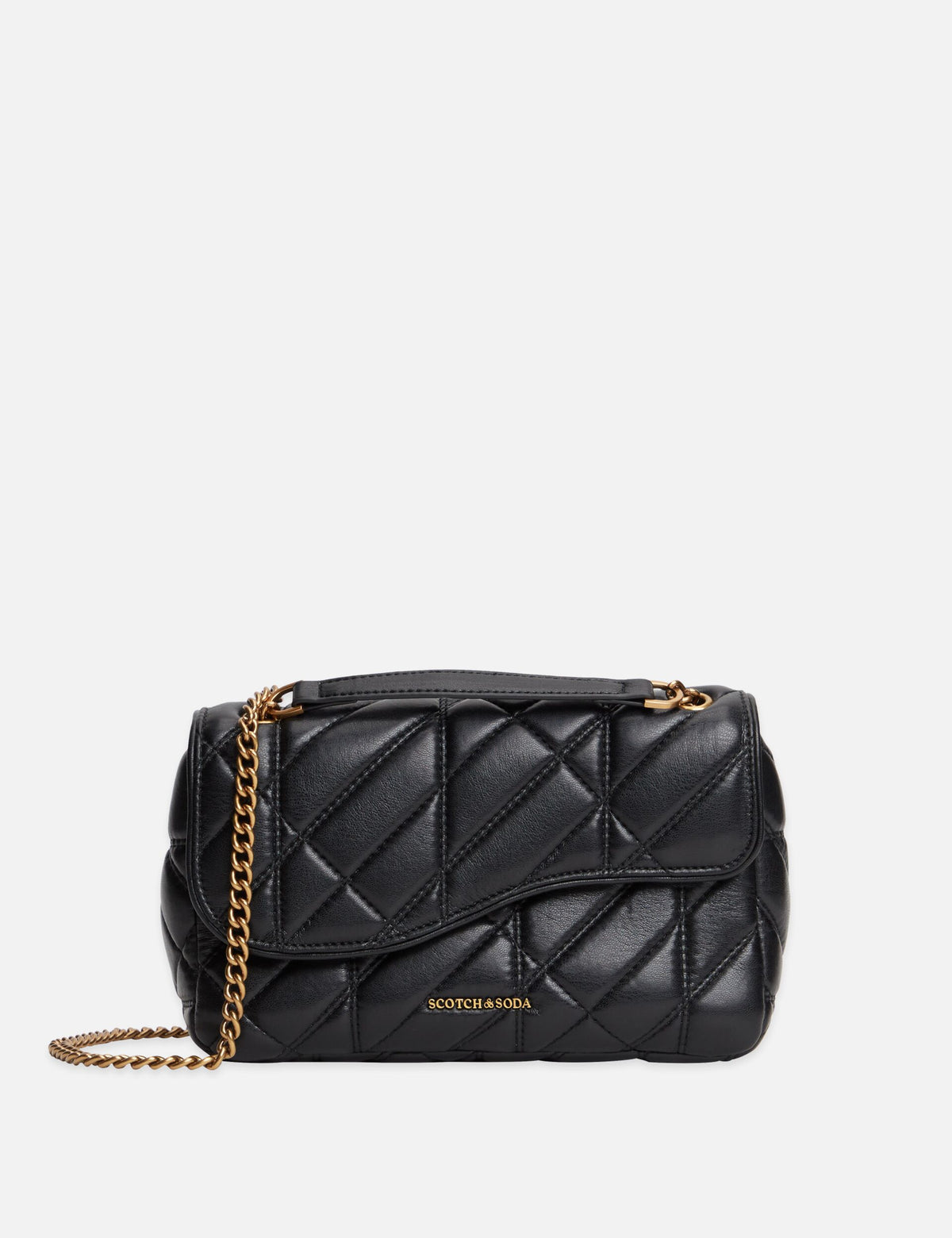 Faux Leather Chain Strap Crossbody