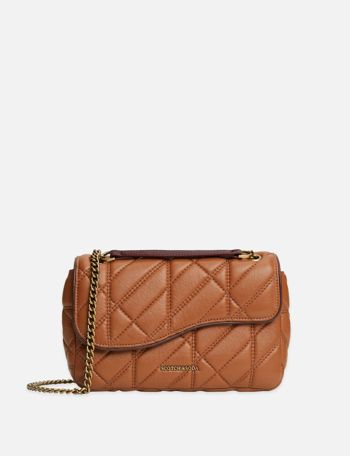 Faux Leather Chain Strap Crossbody