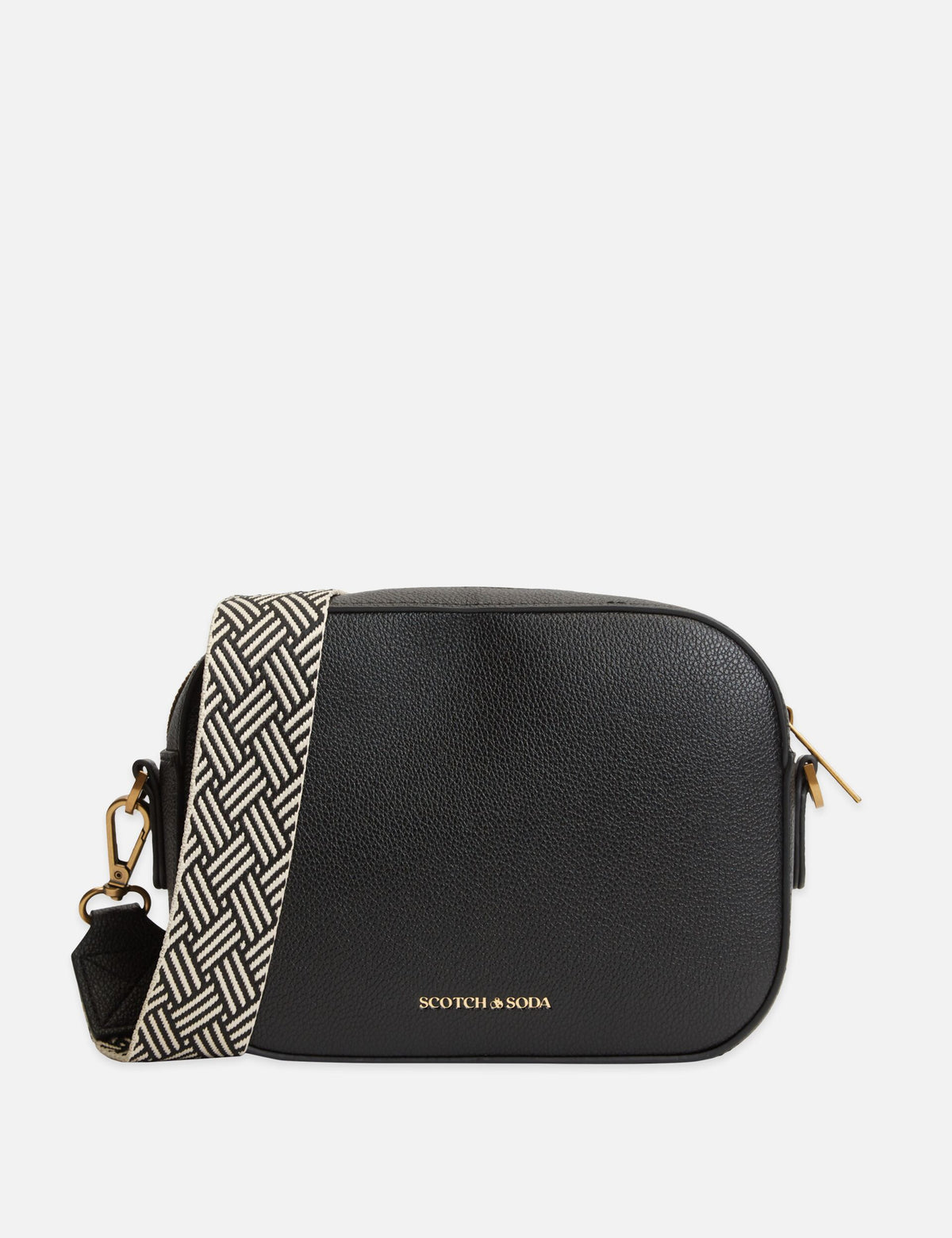 Faux Leather Webbing Strap Crossbody