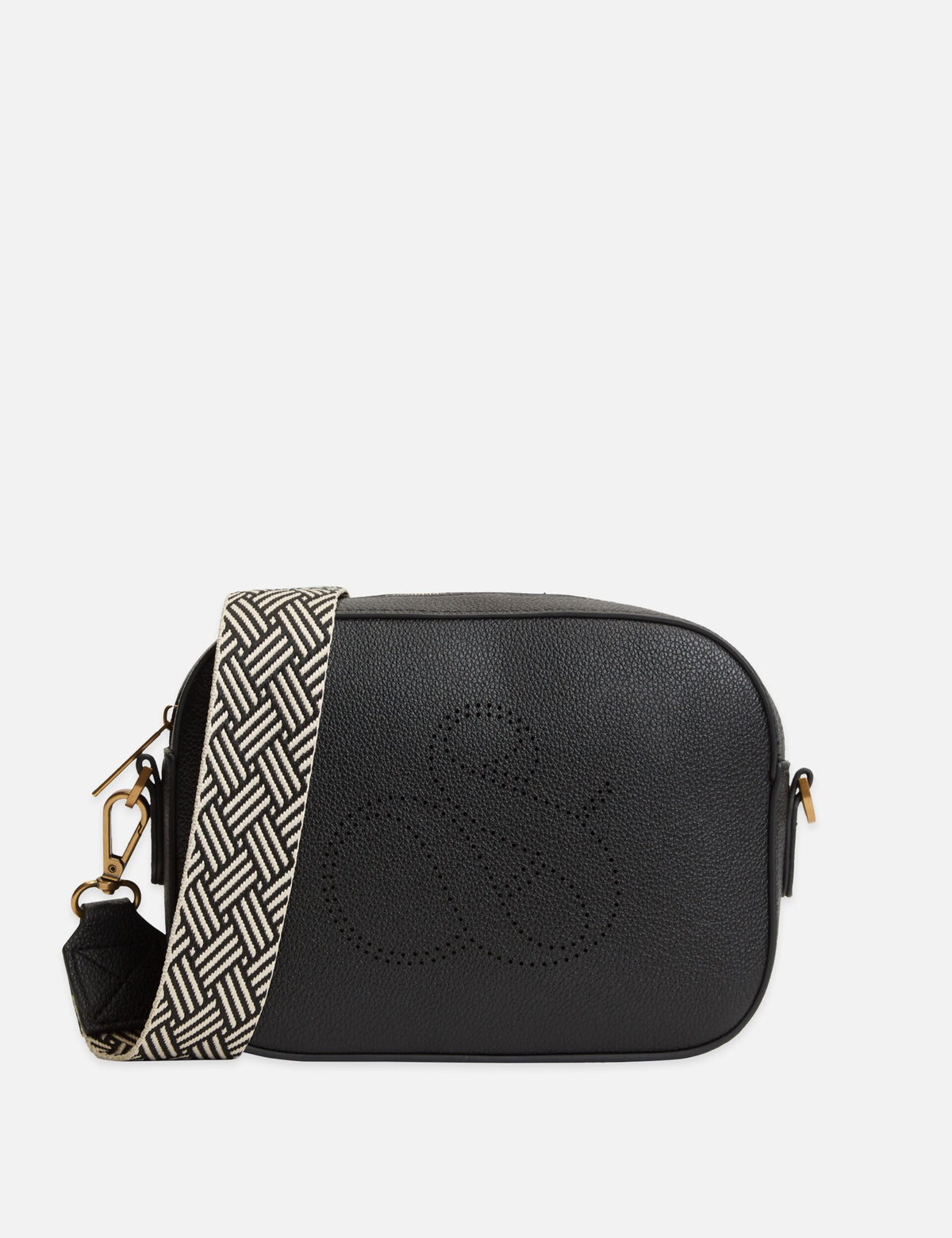 Faux Leather Webbing Strap Crossbody
