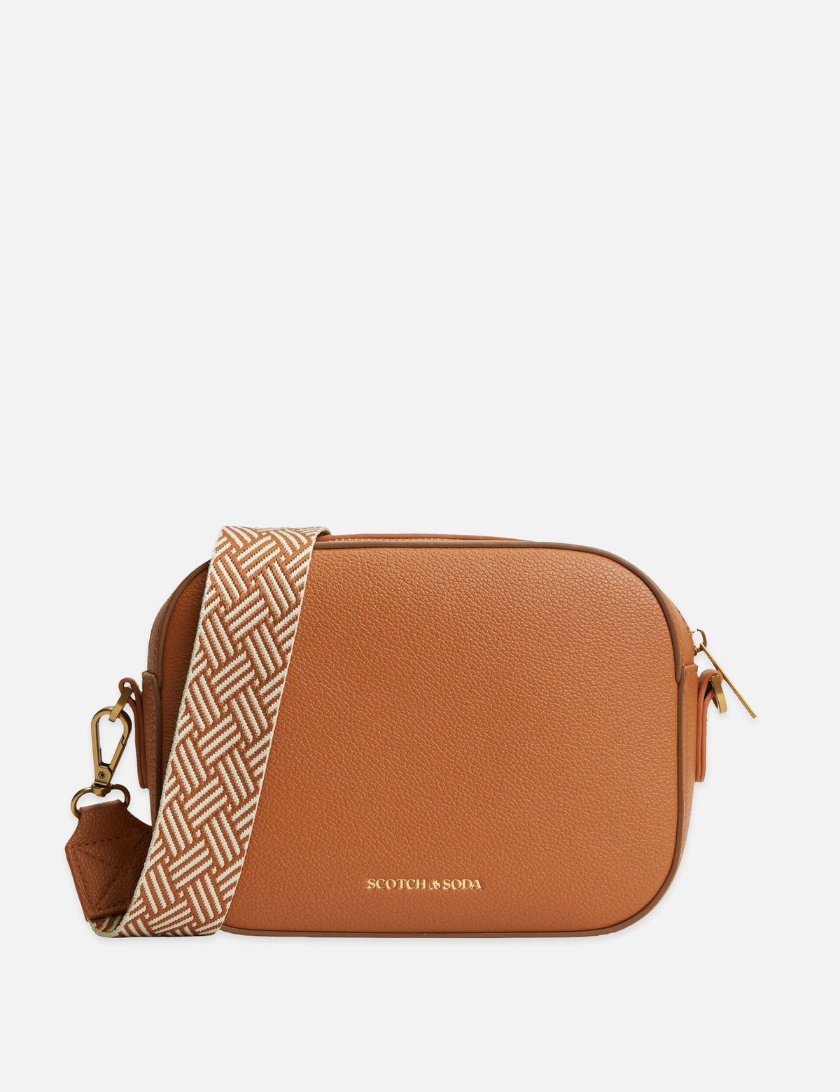 Faux Leather Webbing Strap Crossbody