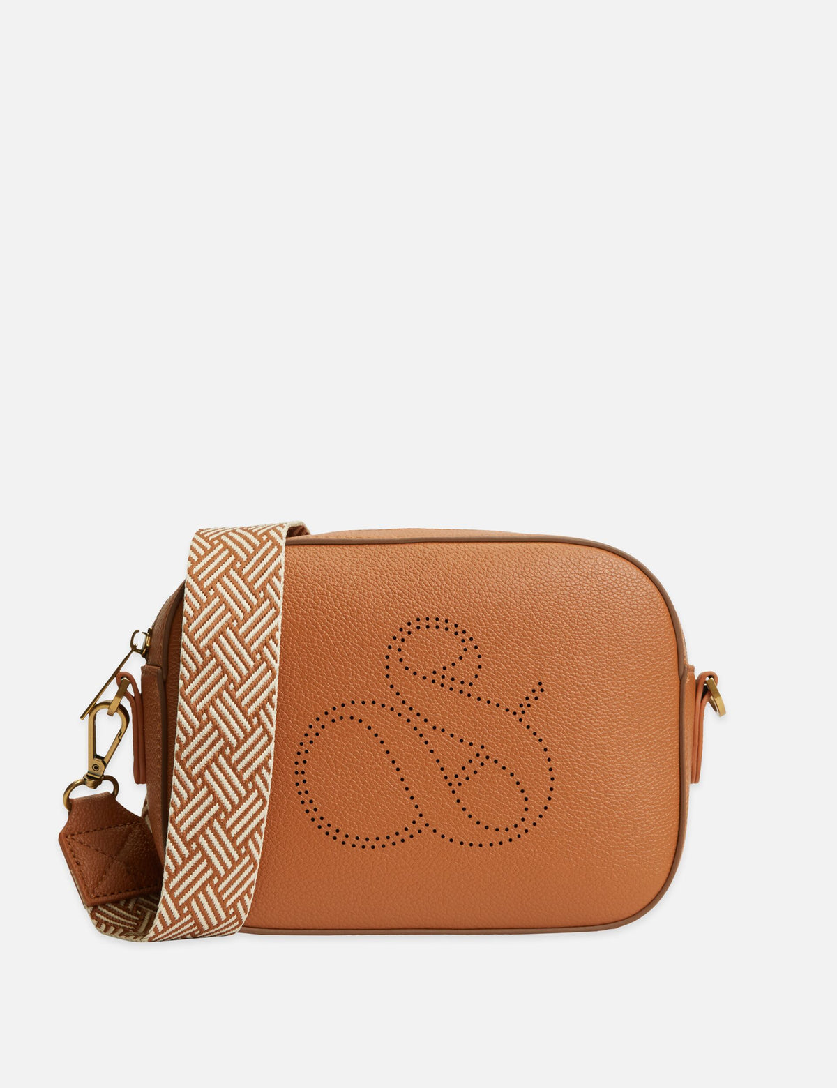 Faux Leather Webbing Strap Crossbody