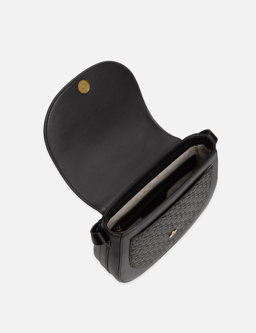 Faux Leather Saddle Bag Crossbody