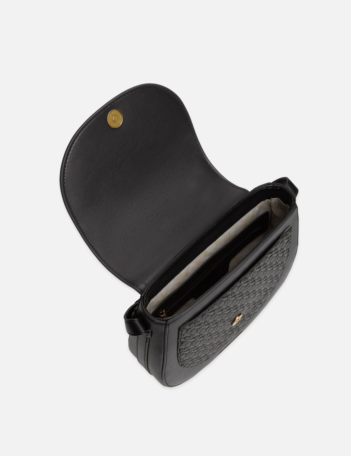 Faux Leather Saddle Bag Crossbody