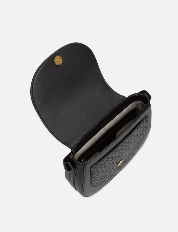 Faux Leather Saddle Bag Crossbody