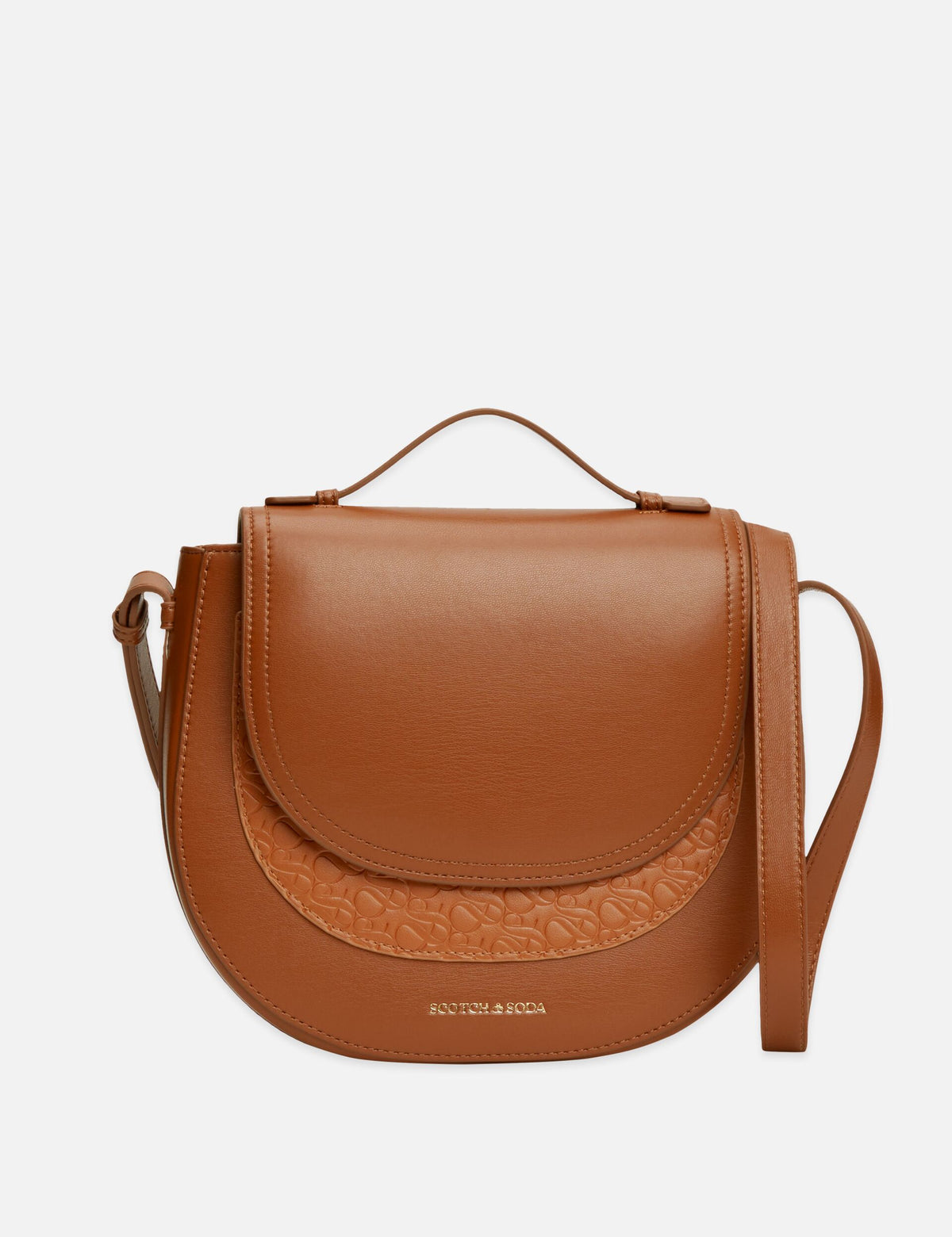 Faux Leather Saddle Bag Crossbody