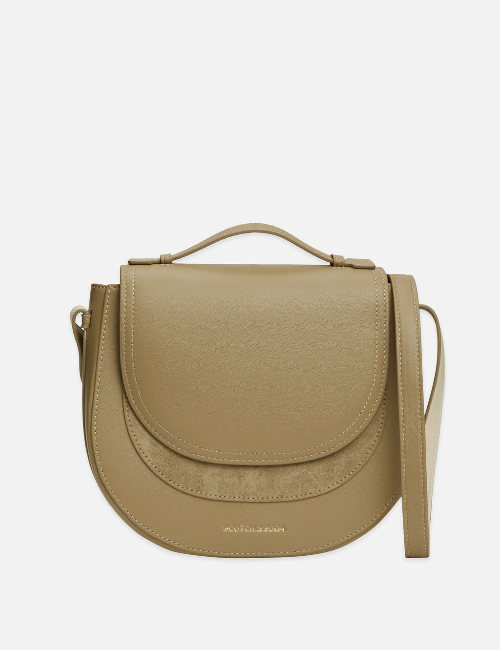 Faux Leather Saddle Crossbody Bag