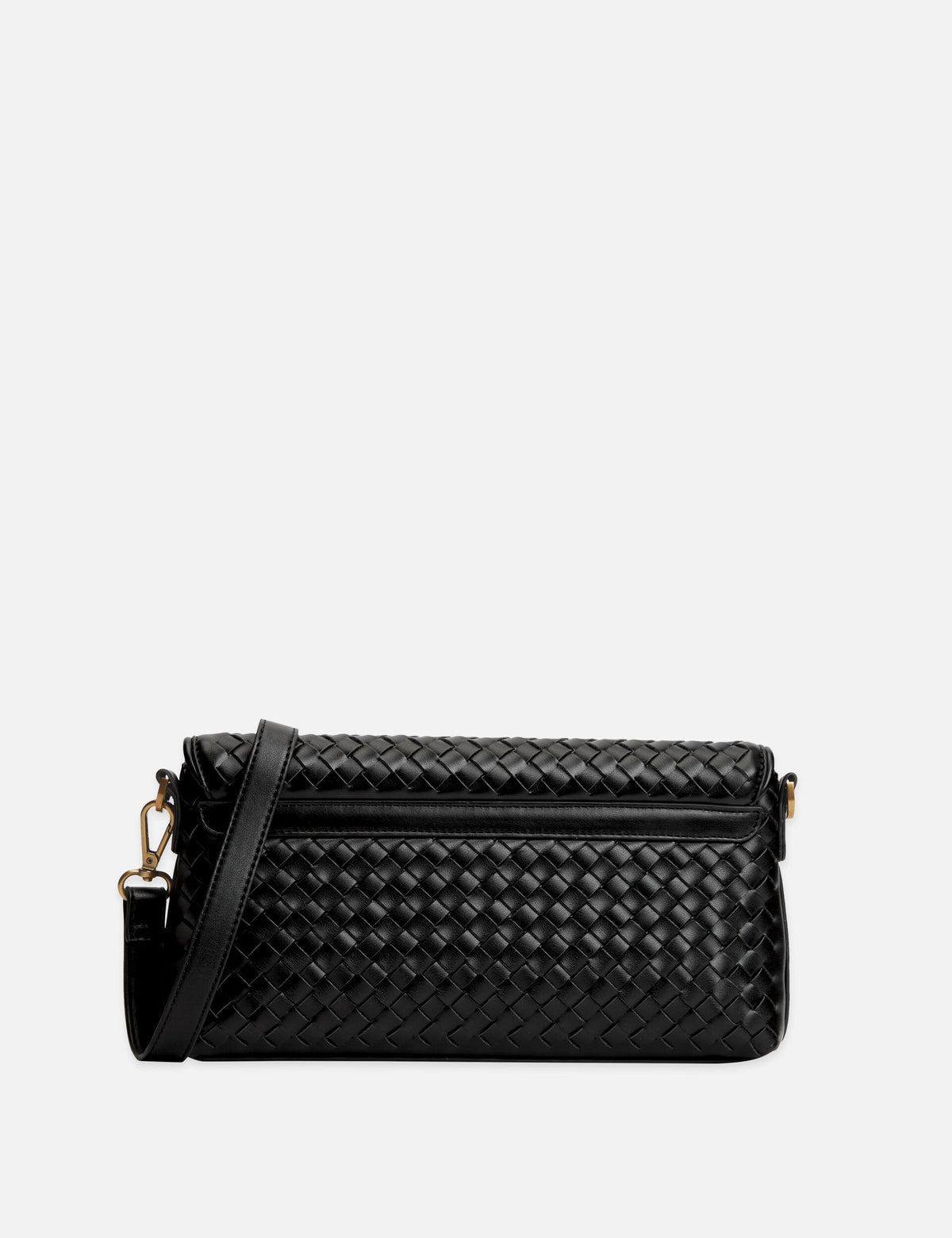 Faux Leather Woven Crossbody