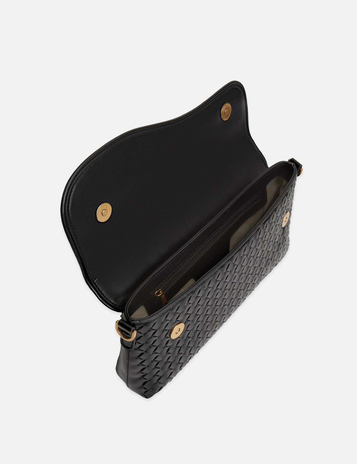 Faux Leather Woven Crossbody