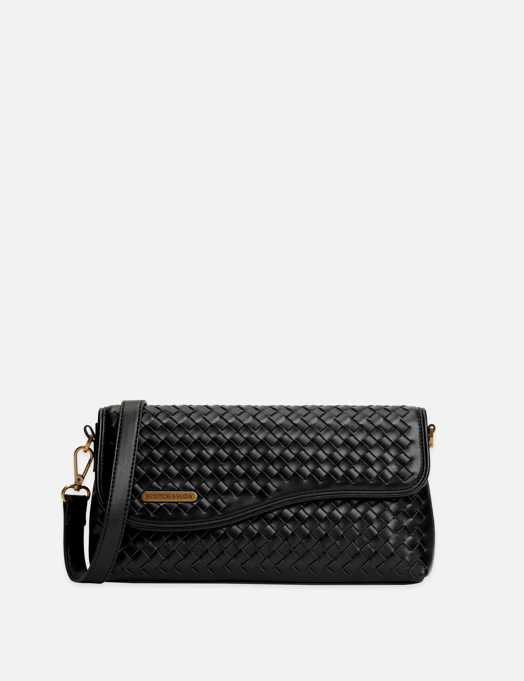 Faux Leather Woven Crossbody