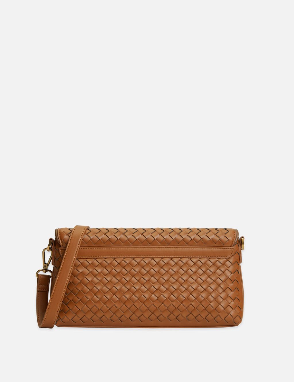 Faux Leather Woven Crossbody