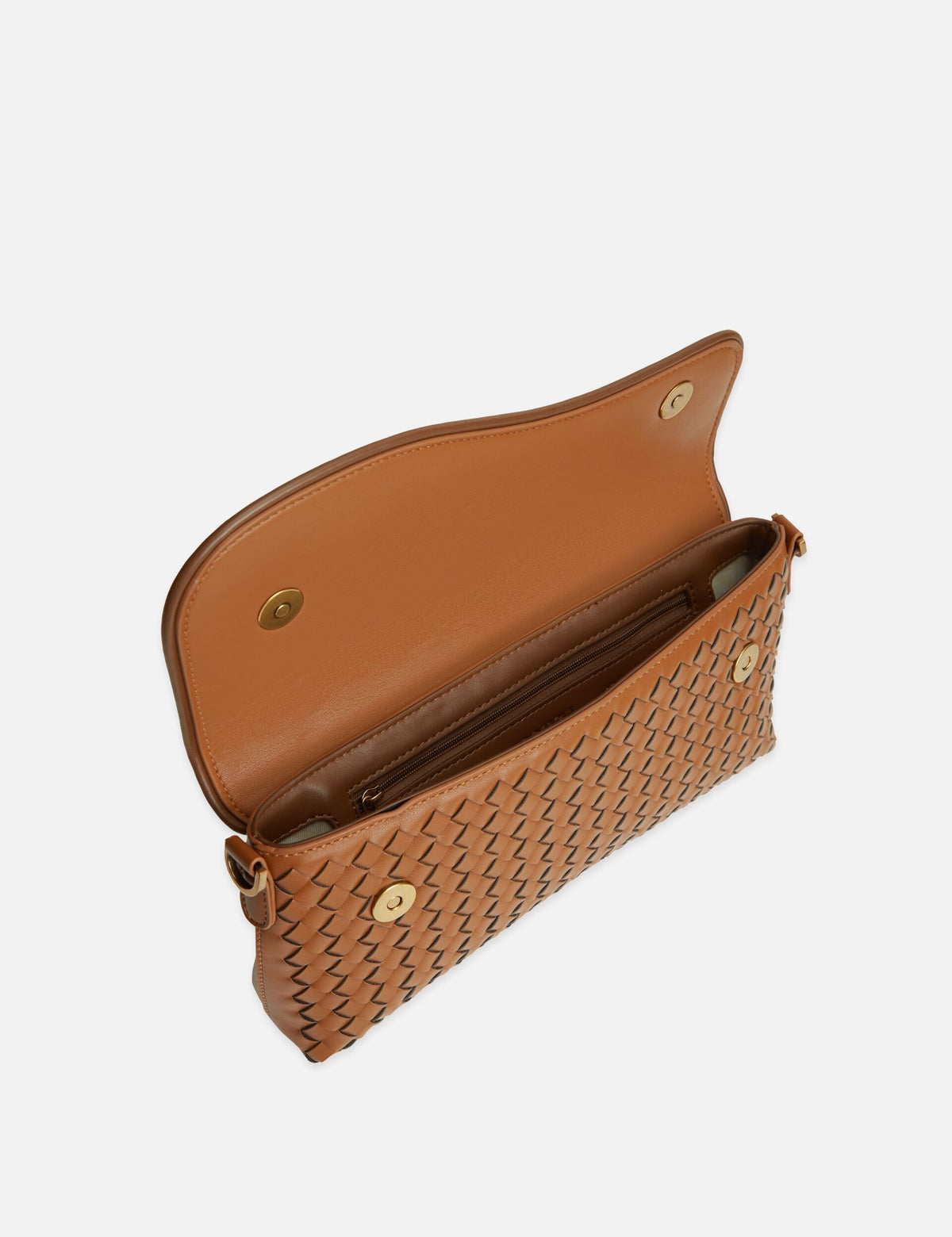 Faux Leather Woven Crossbody