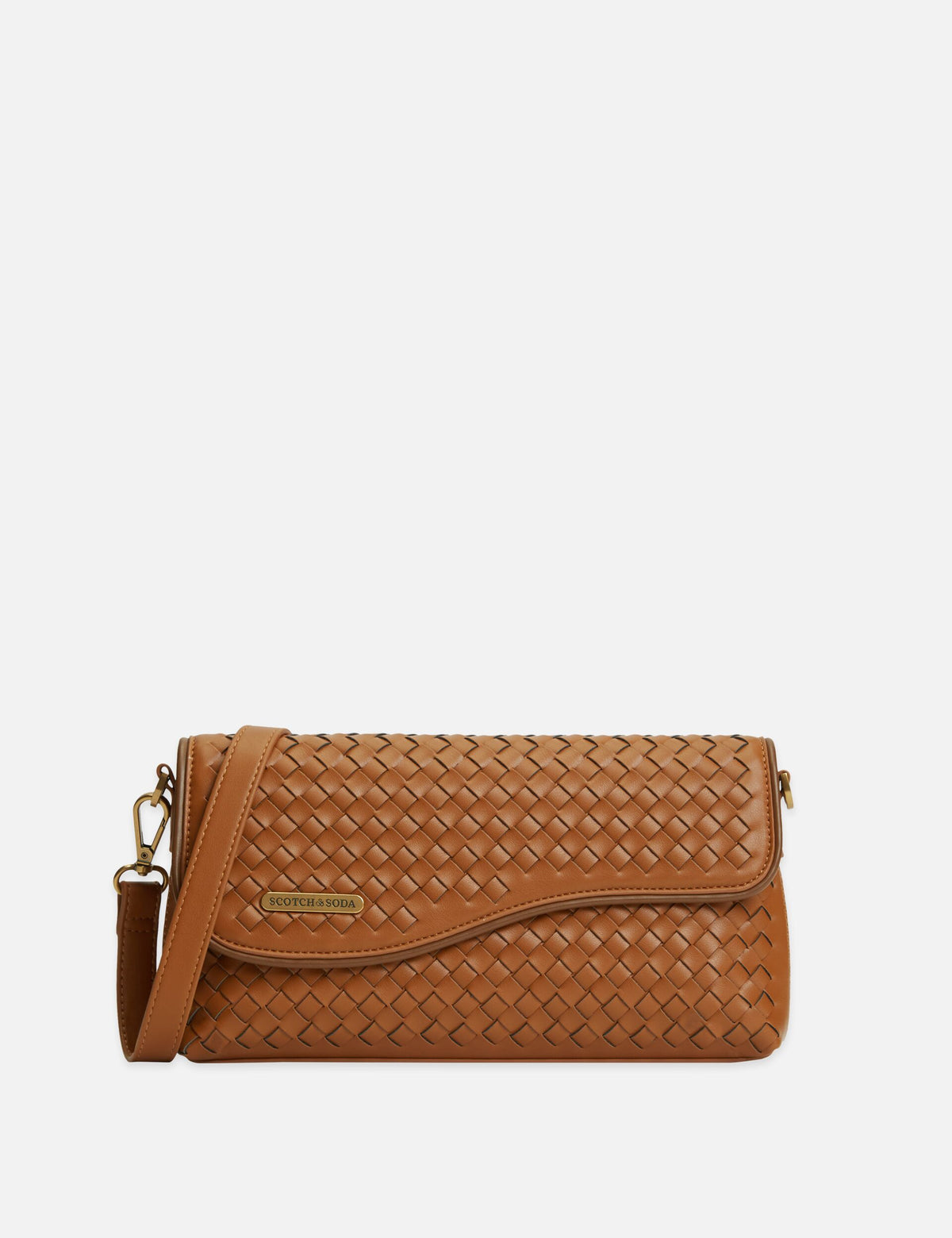 Faux Leather Woven Crossbody