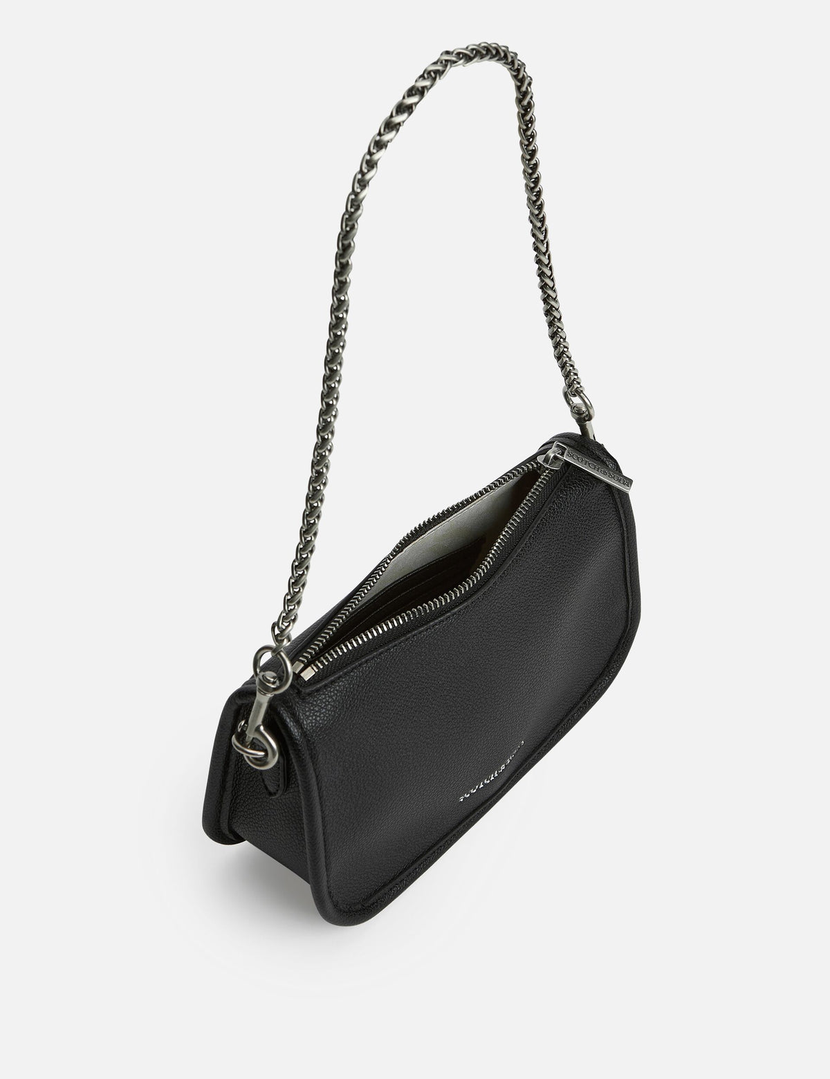 Faux Leather Chain Strap Shoulder Bag