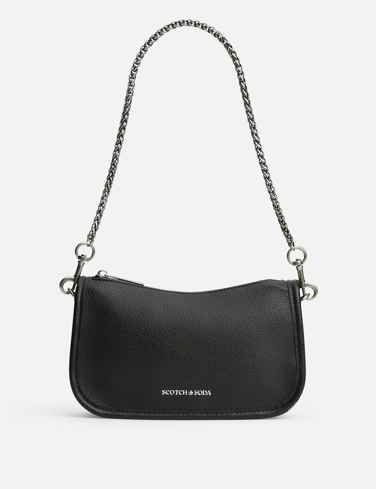Faux Leather Chain Strap Shoulder Bag